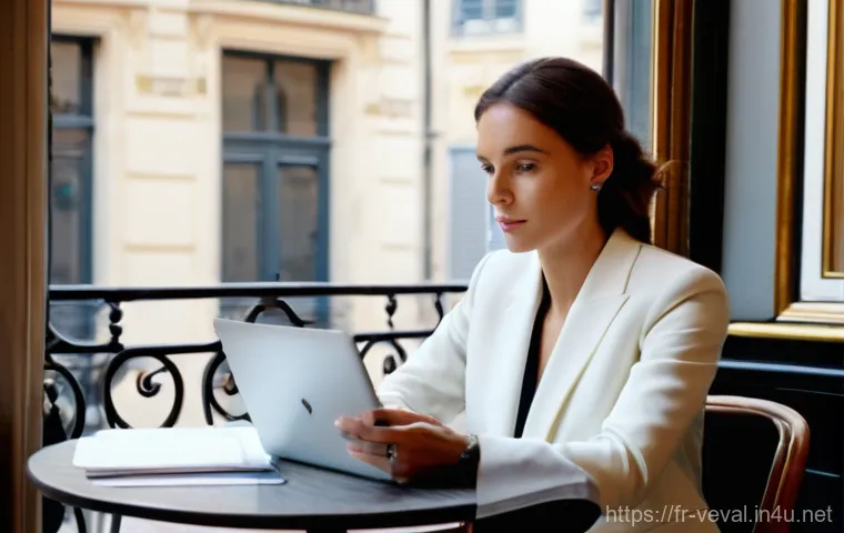 기업가치평가사 이직 준비 - **Prompt:** A sophisticated French professional, male or female, mid-career, wearing a tailored blaz...