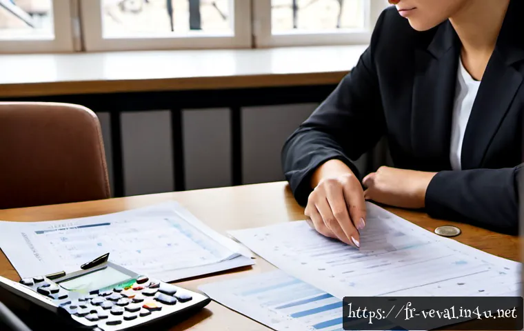 기업가치평가사 실기 시험 대비 - Photorealistic French business valuation exam preparation scene, focused adult candidate in smart ca...